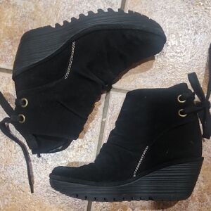 Fly London Black Suede Ankle Booties